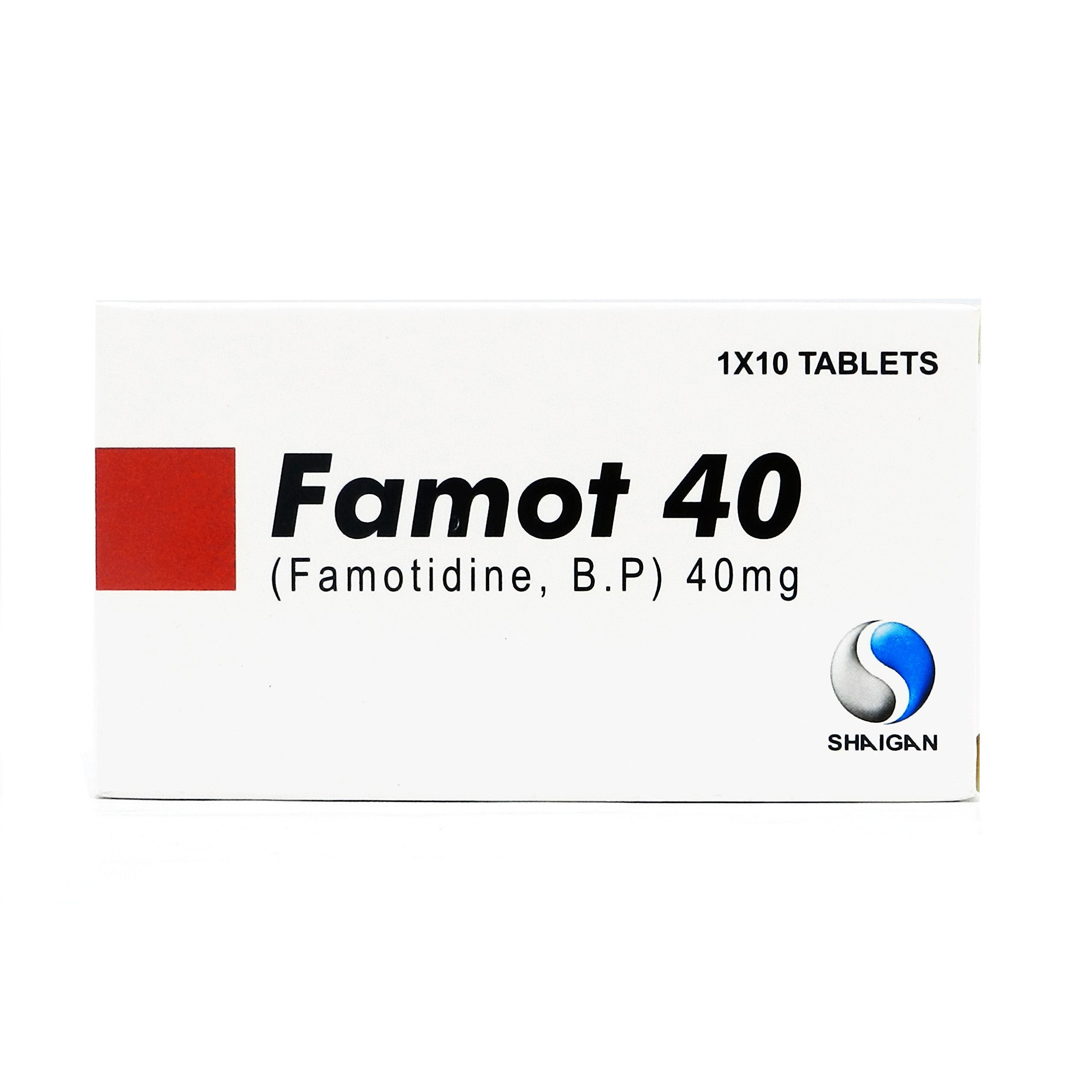 Famot Tablets 40mg  (1 Box = 1 Strip)(1 Strip = 10 Tablets)