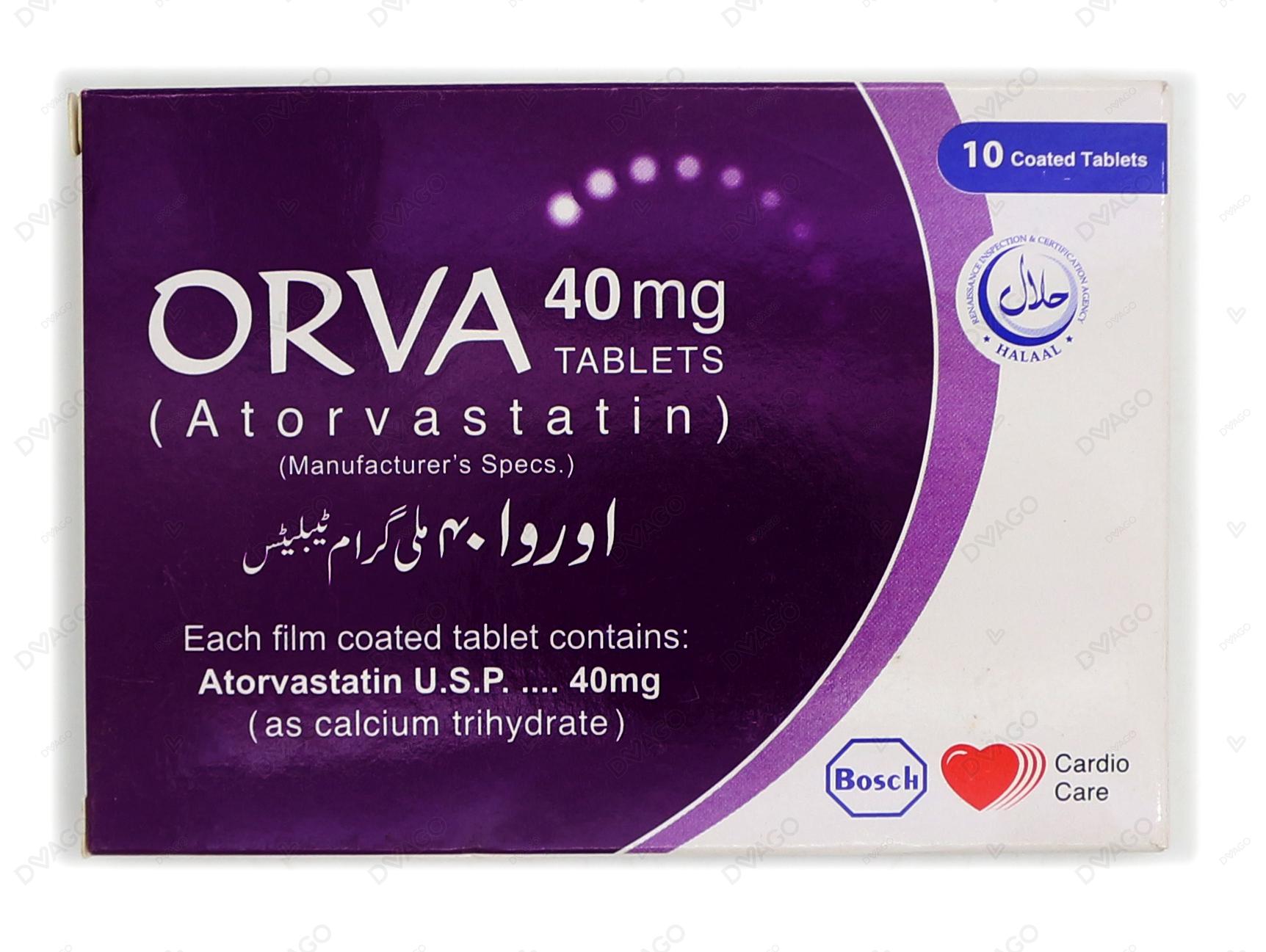 Orva Tablets 40mg (1 Box = 1 Strip)(1 Strip = 10 Tablets)