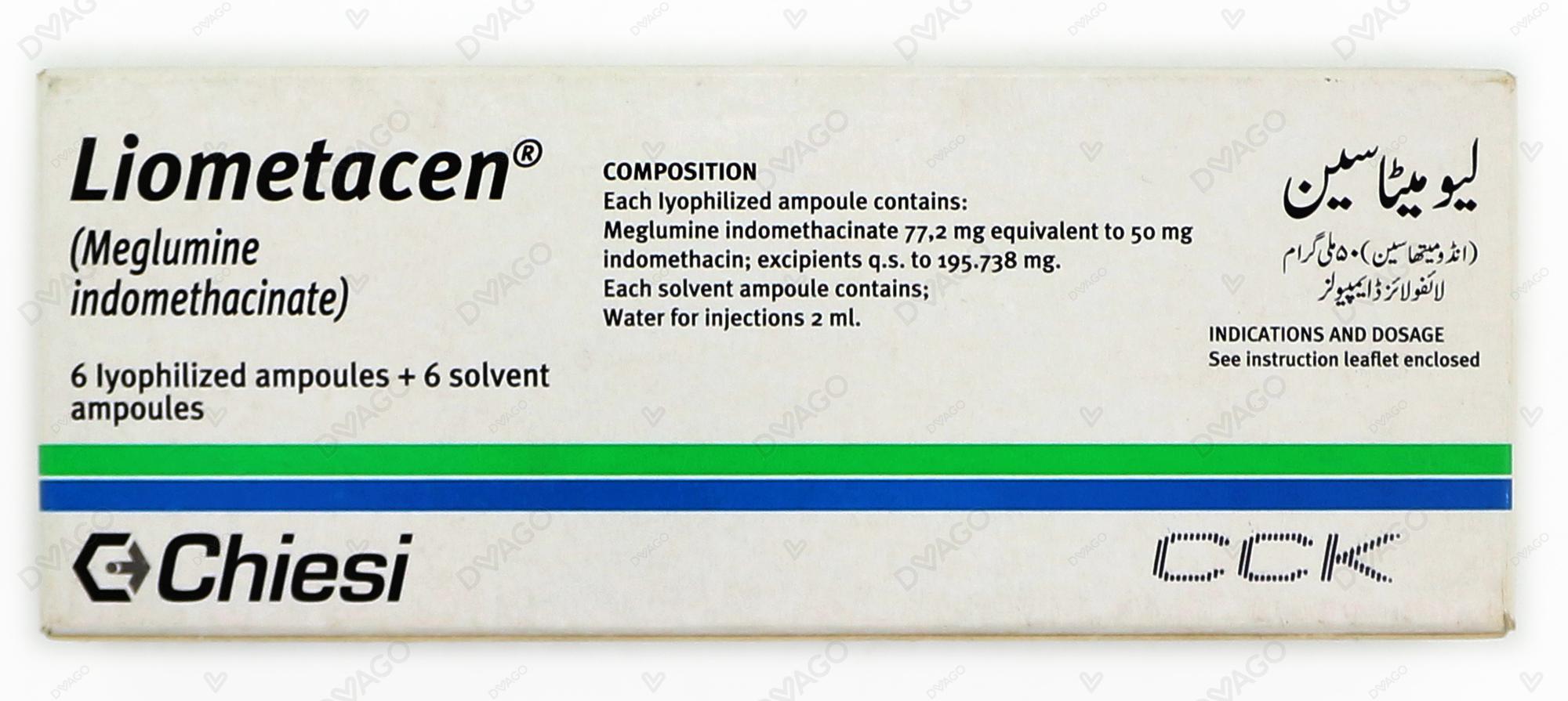 Liometacen Injection 50mg (1 Box = 6 Ampoules)