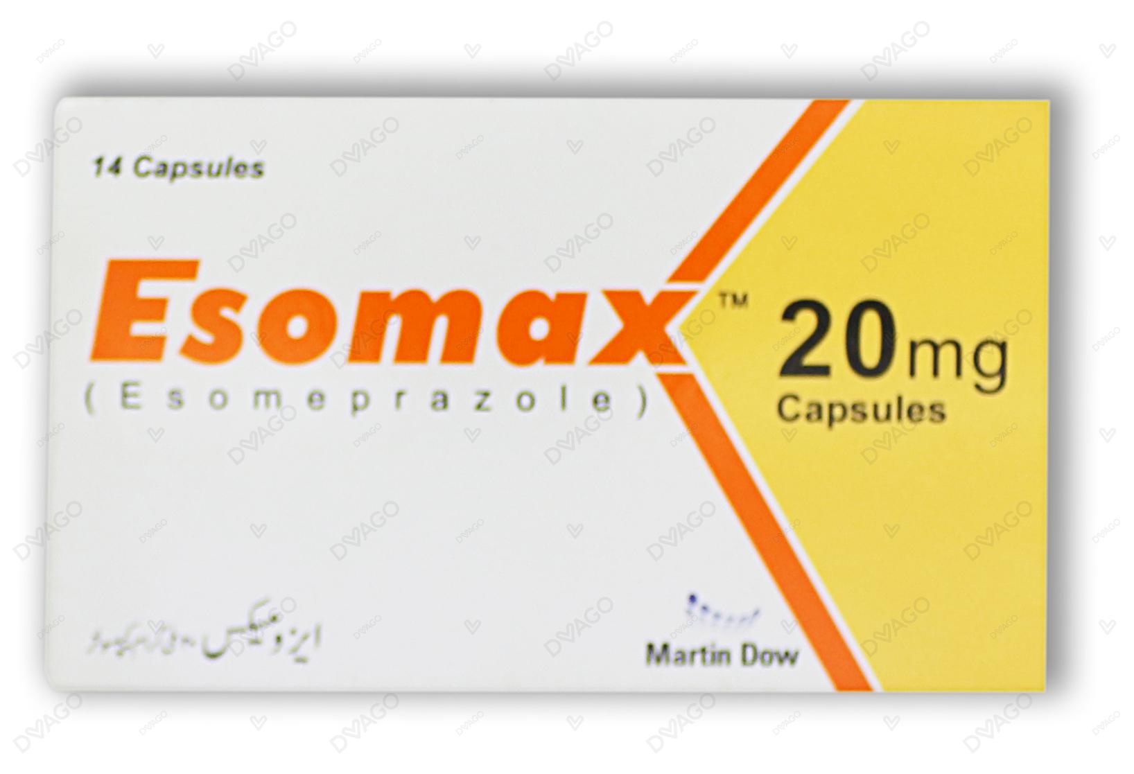 Esomax Capsules 20mg (1 Strip = 7 Capsules)