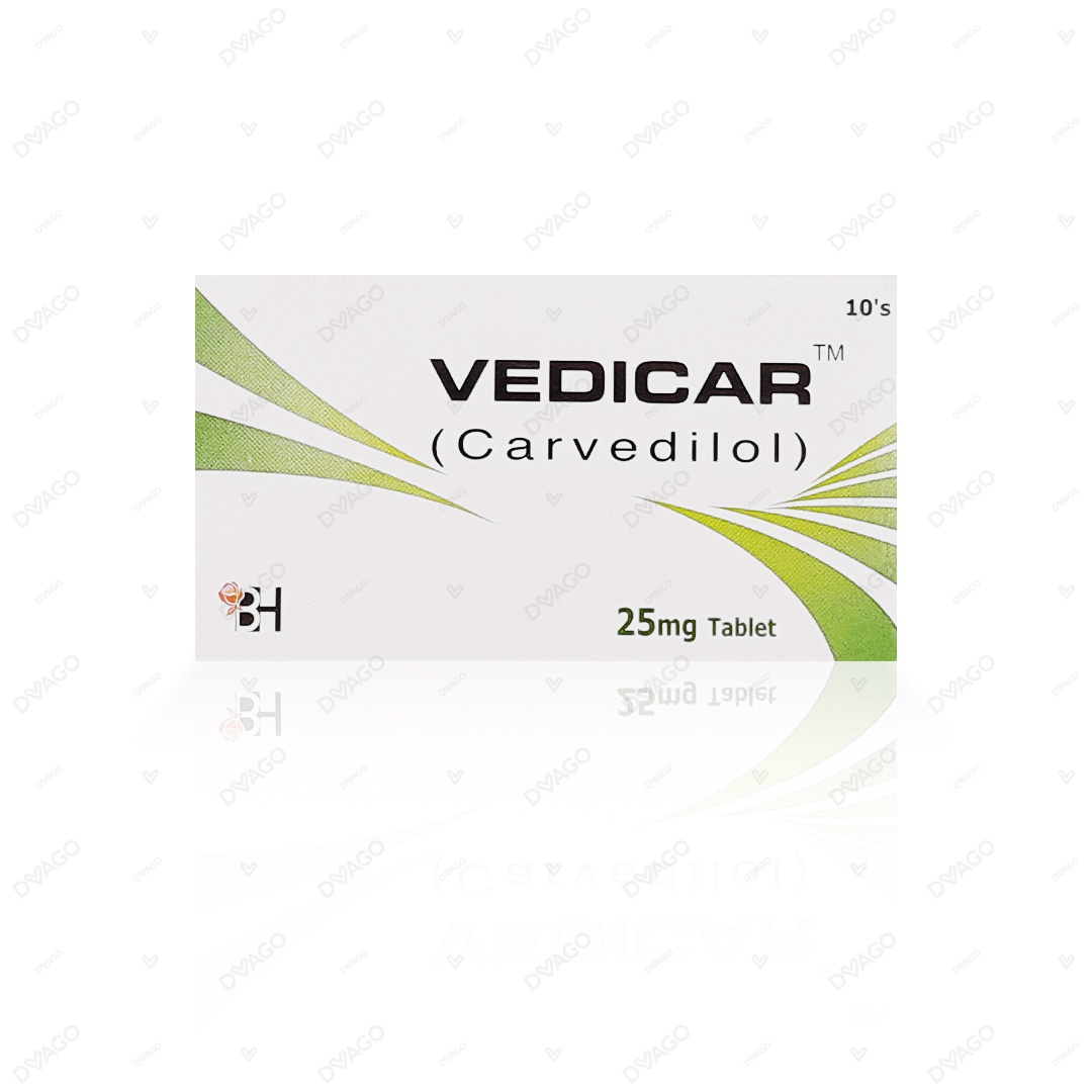 Vedicar Tablets 25mg (1 Box = 1 Strip)(1 Strip = 10 Tablets)