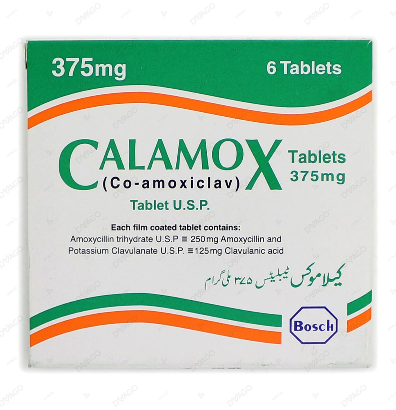 Calamox Tablets 375Mg (1 Box = 1 Strip) (1 Strip = 6 Tablets)