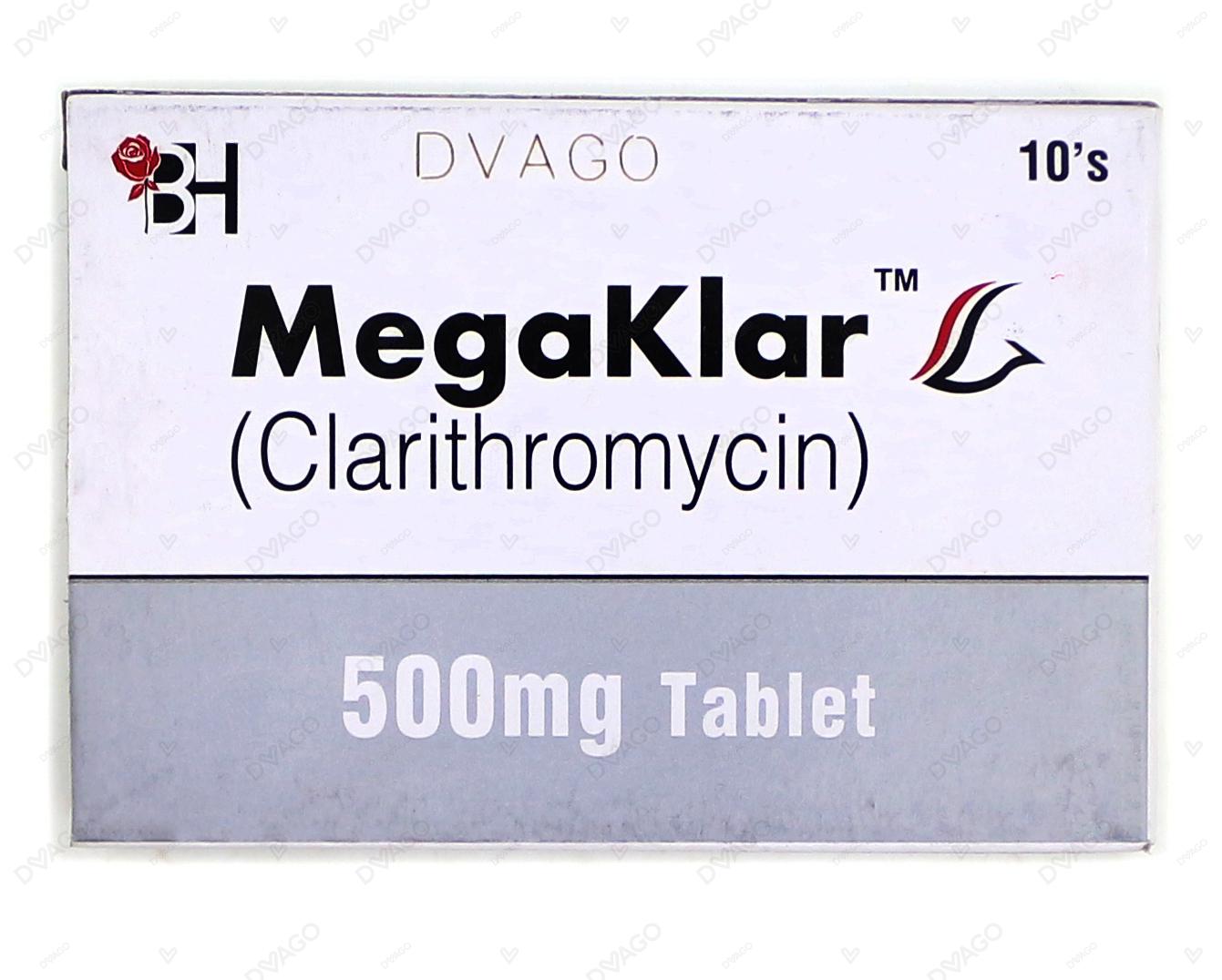 Megaklar Tablets 500mg (1 Box = 1 Strip)(1 Strip = 10 Tablets)