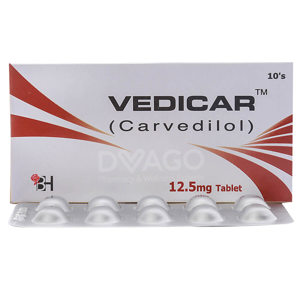 Vedicar Tablets 12.5mg (1 Box = 1 Strip)(1 Strip = 10 Tablets)