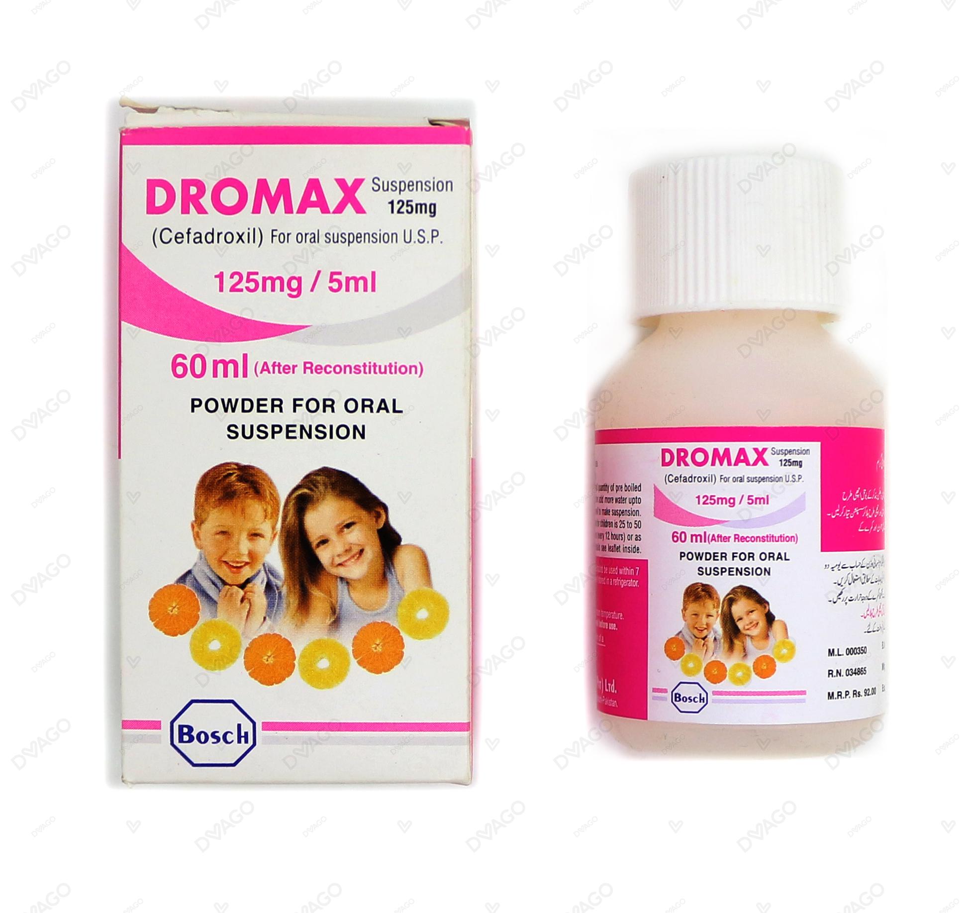 Dromax 60ml Oral Paediatric Suspension 125mg/5ml