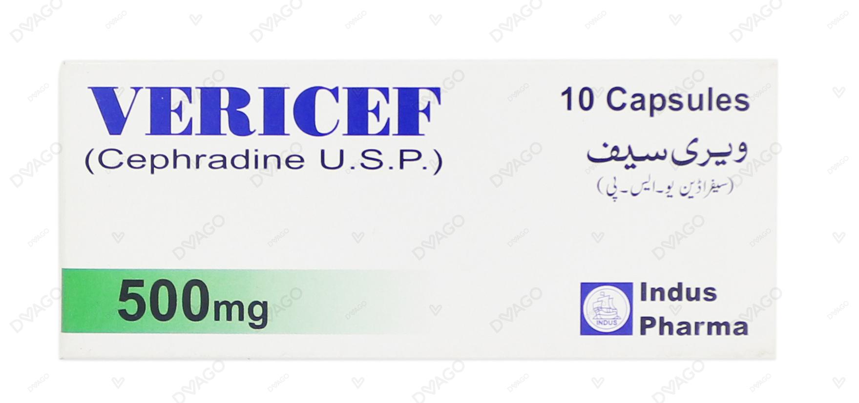 Vericef Capsules 500mg (1 Box = 2 Strips) (1 Strip = 5 Capsules)