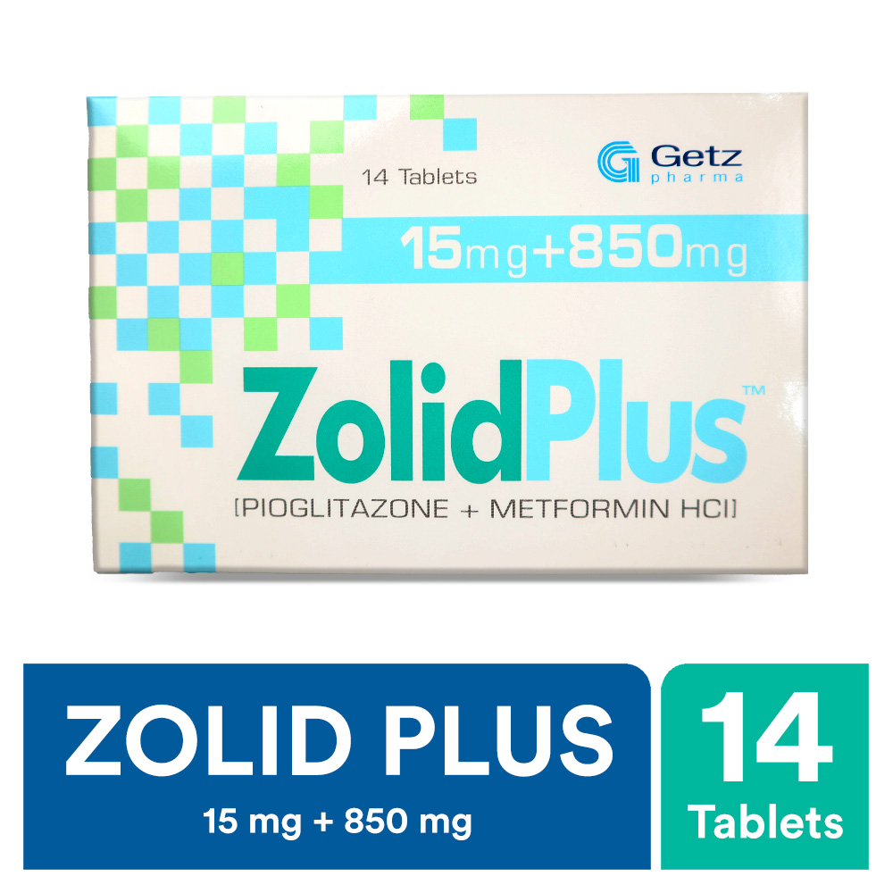 Zolid Plus Tablets 15/850mg (1 Strip = 7 Tablets)