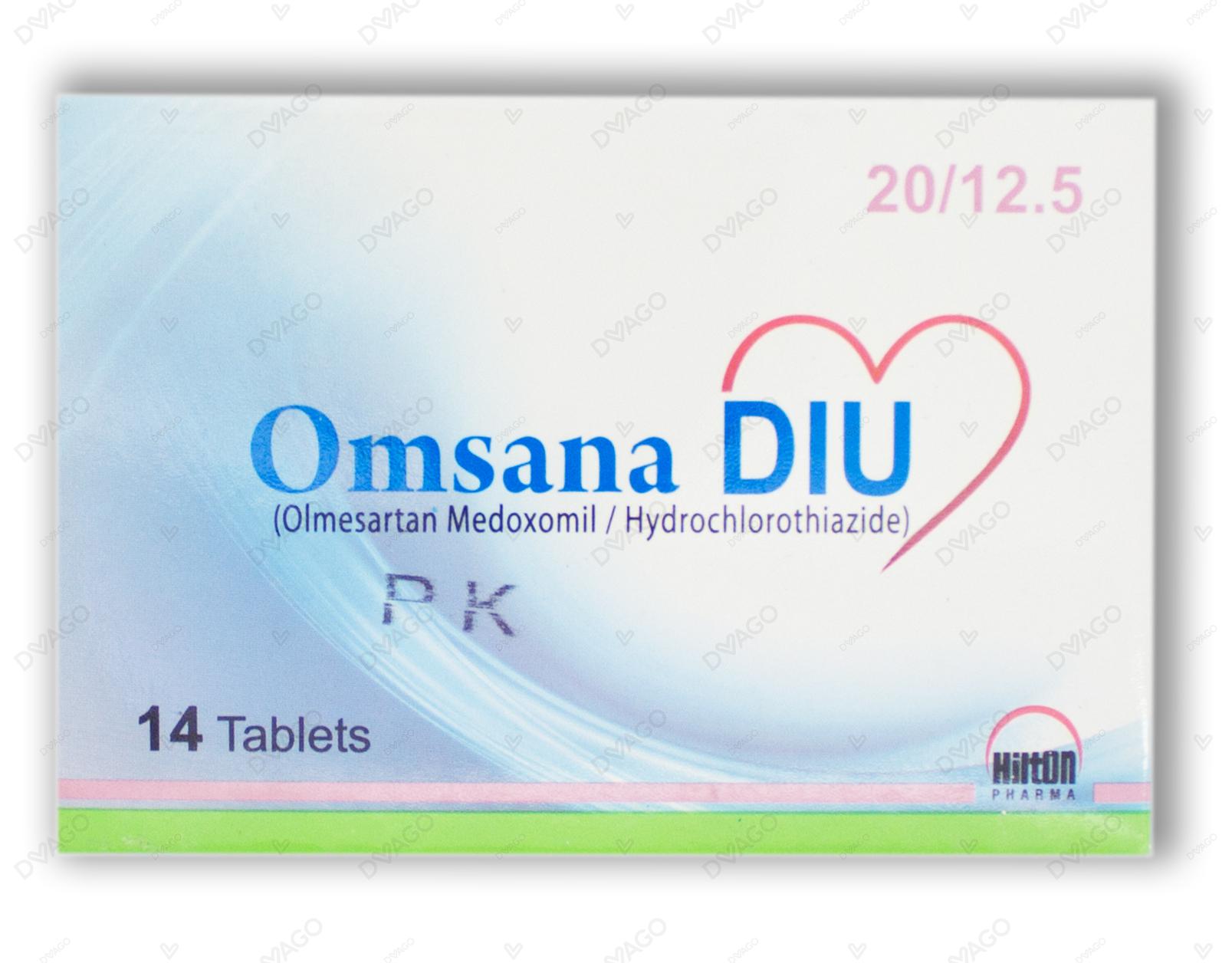 Omsana-DIU Tablets 20mg/12.5mg (1 Box = 1 Strip)(1 Strip = 14 Tablets)