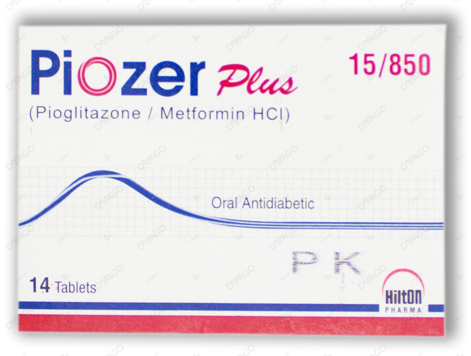 Piozer Plus Tablets 15/850mg (1 Box = 14 Tablets)