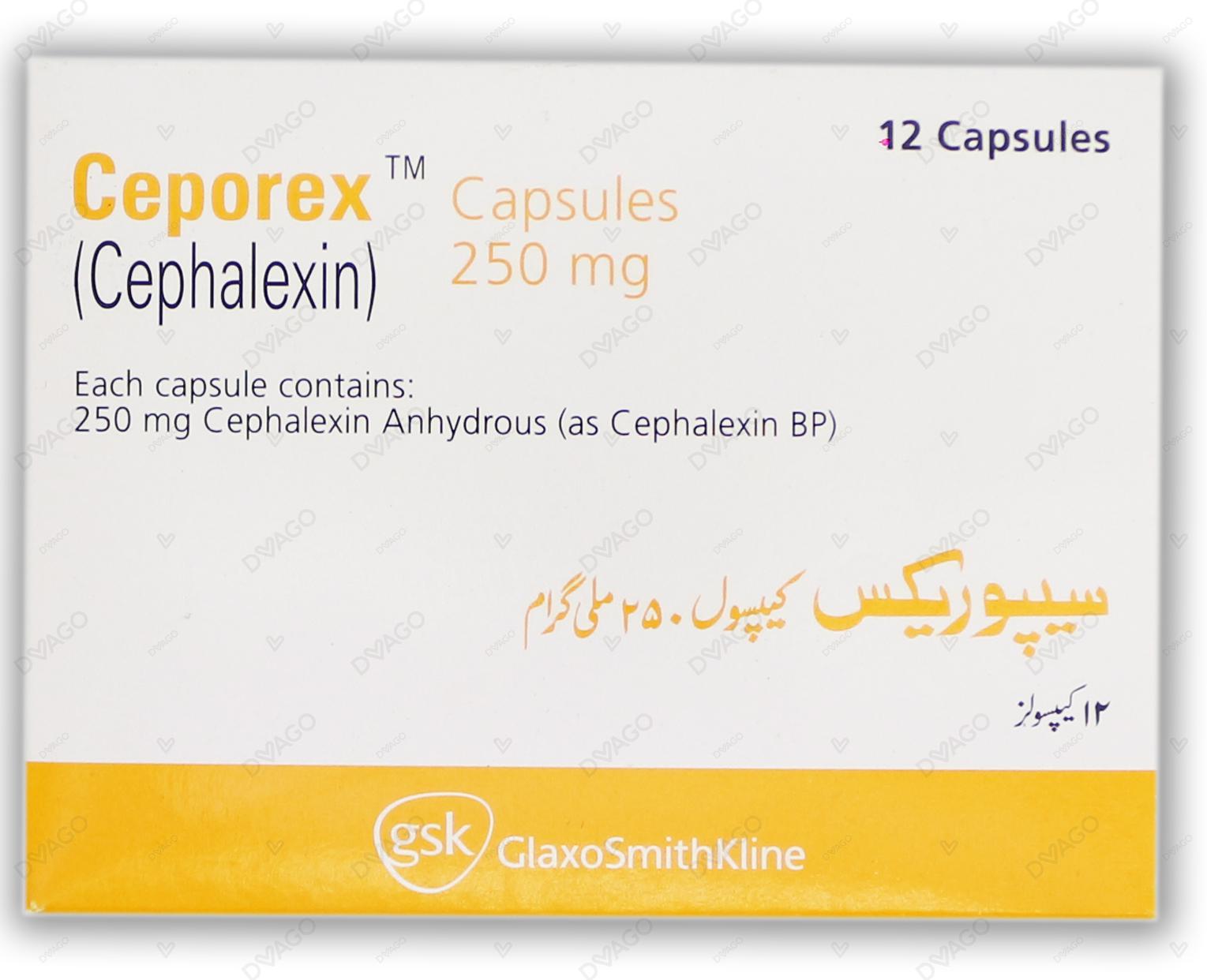 Ceporex Capsules 250mg (1 Box = 2 Strips) (1 Strip = 6 Capsules)