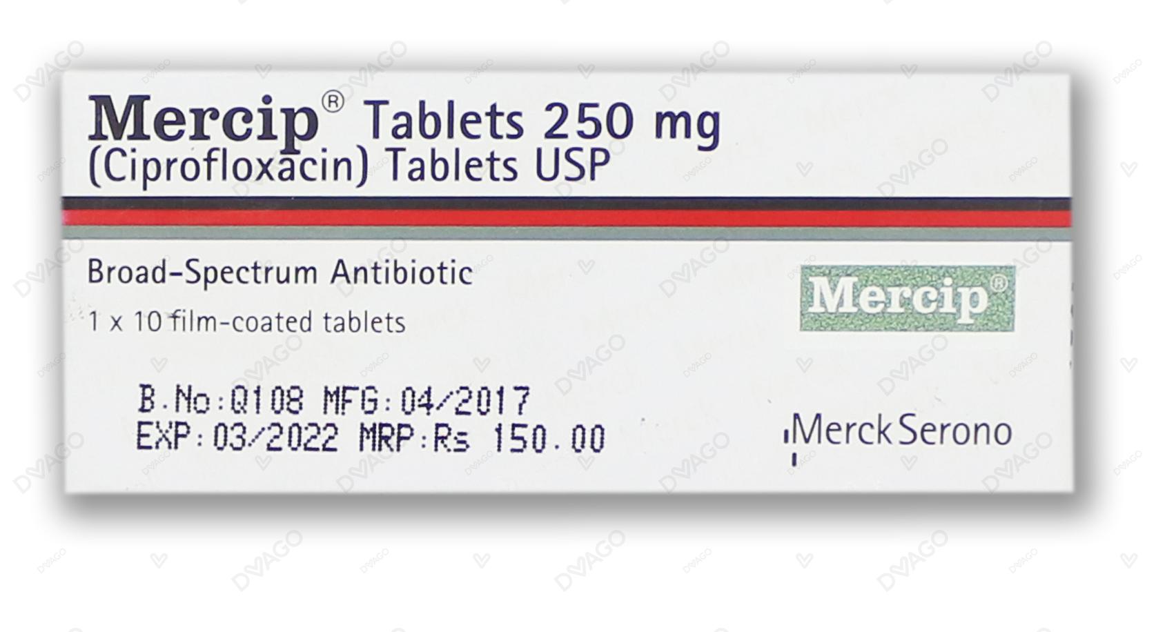 Mercip Tablets 250Mg (1 Box = 1 Strip)(1 Strip = 10 Tablets)