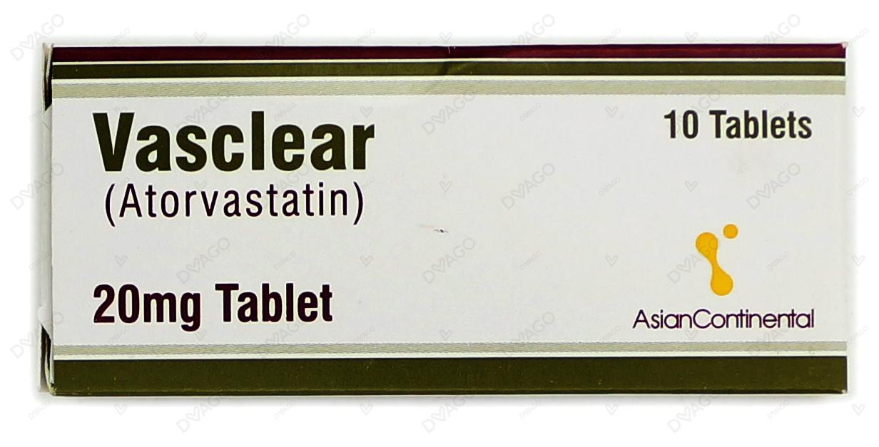 Vasclear Tablets 20mg (1 Box = 1 Strip)(1 Strip = 10 Tablets)