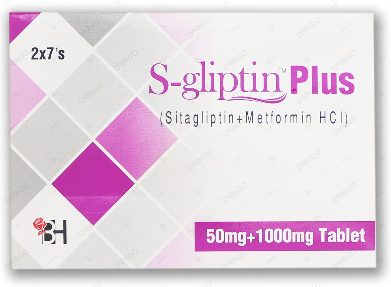 S-Gliptin Plus Tablets 50mg+1000mg (1 Strip = 7 Tablets)