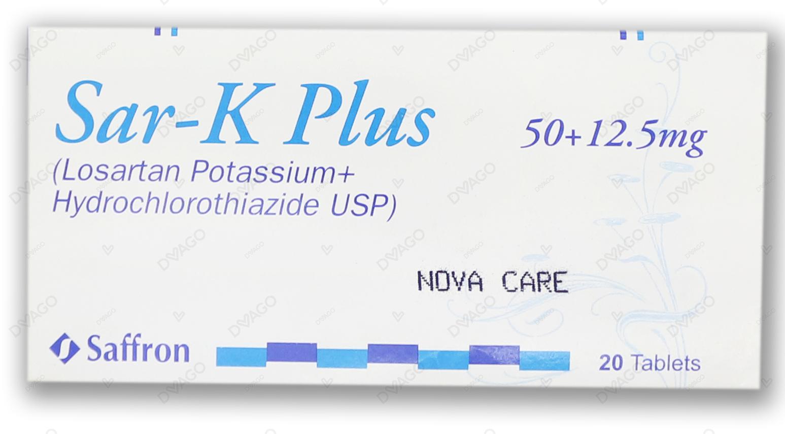 Sar-K Plus Tablets 50mg+12.5mg (1 Strip = 10 Tablets)