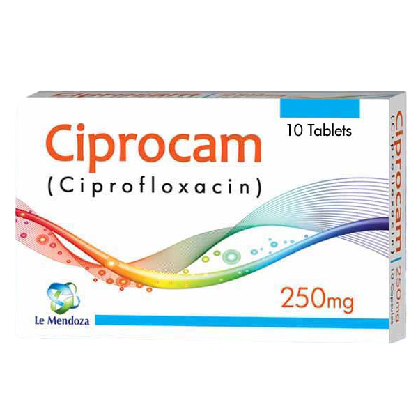 Ciprocam Capsules 250mg  (1 Box = 1 Strip)(1 Strip = 10 Capsules)