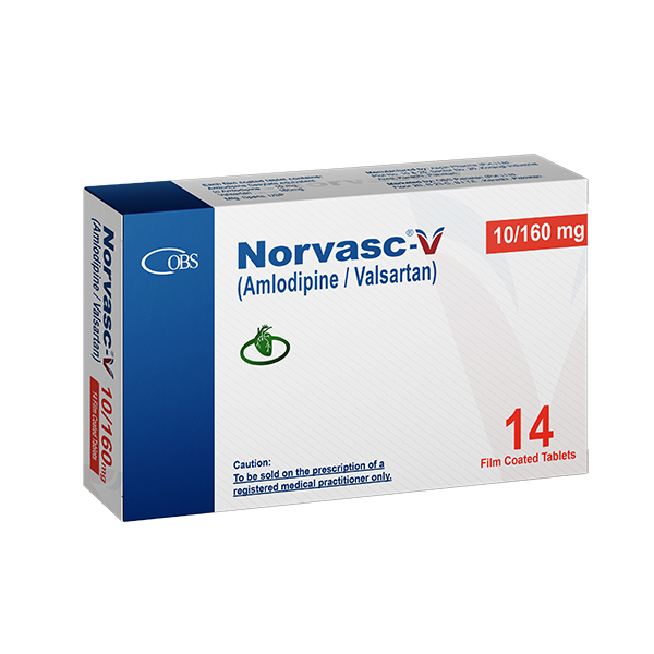Norvasc-V Tablets 10Mg/160Mg (1 Box = 14 Tablets)