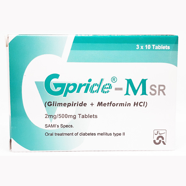 Gpride-M SR Tablets 2mg/500mg (1 Strip = 10 Tablets)