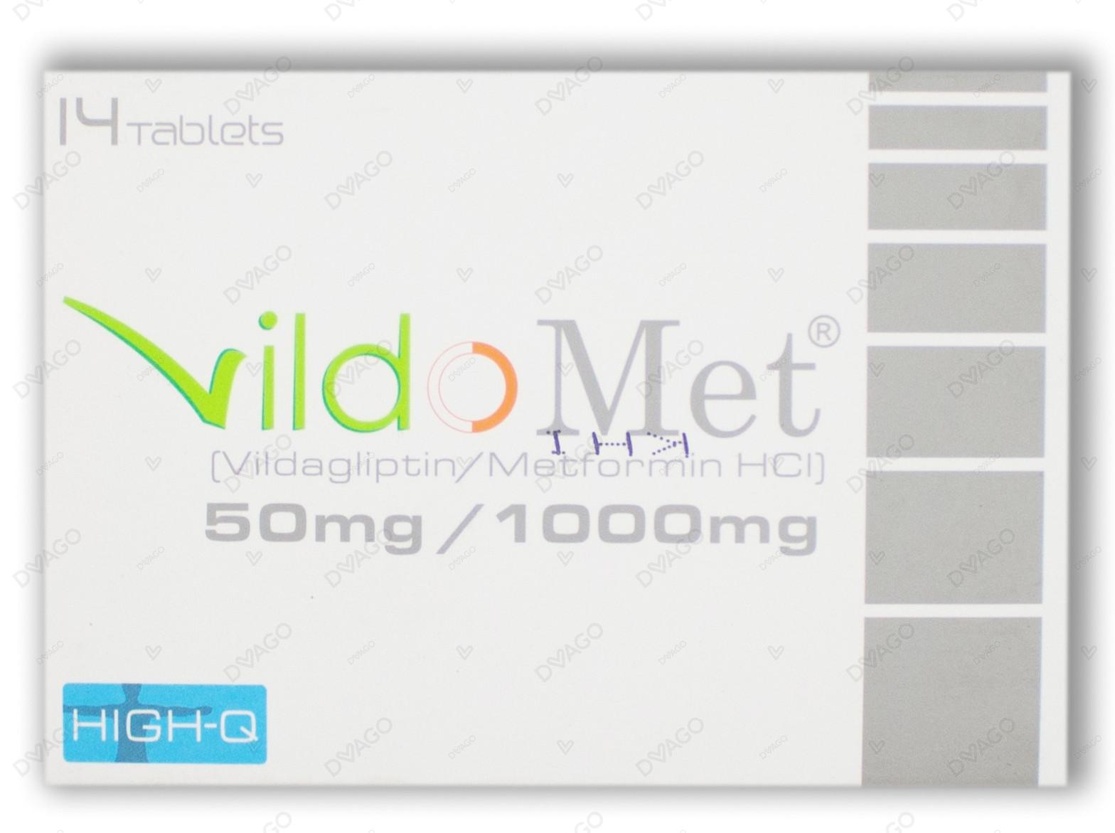 Vildomet Tablets 50Mg/1000Mg (1 Box = 2 Strips) (1 Strip = 7 Tablets)