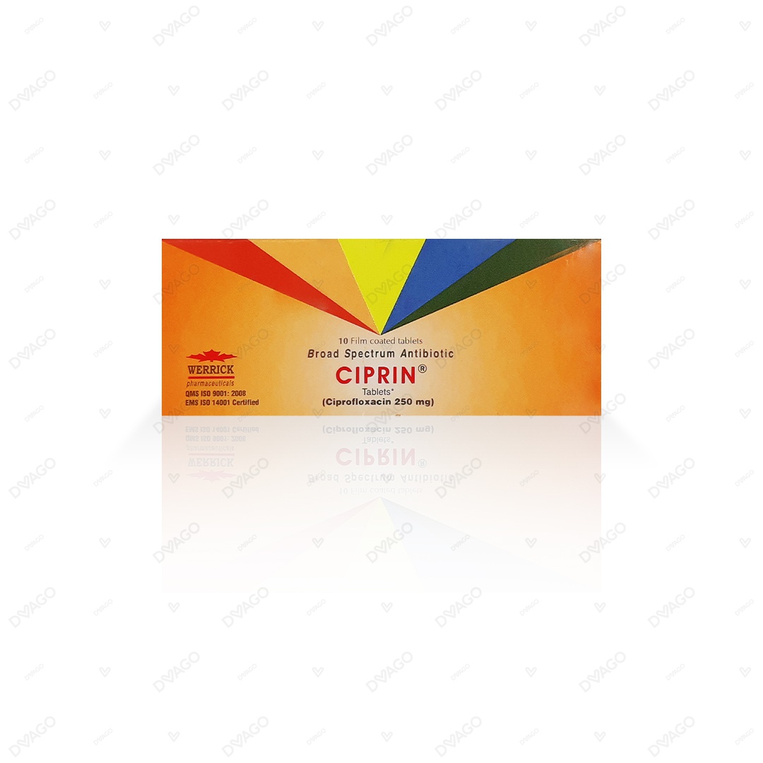 Ciprin Tablets 250mg (1 Box = 1 Strip)(1 Strip = 10 Tablets)