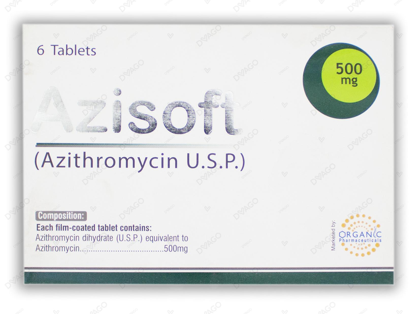 Azisoft Tablets 500mg (1 Box = 1 Strip)(1 Strip = 6 Tablets)
