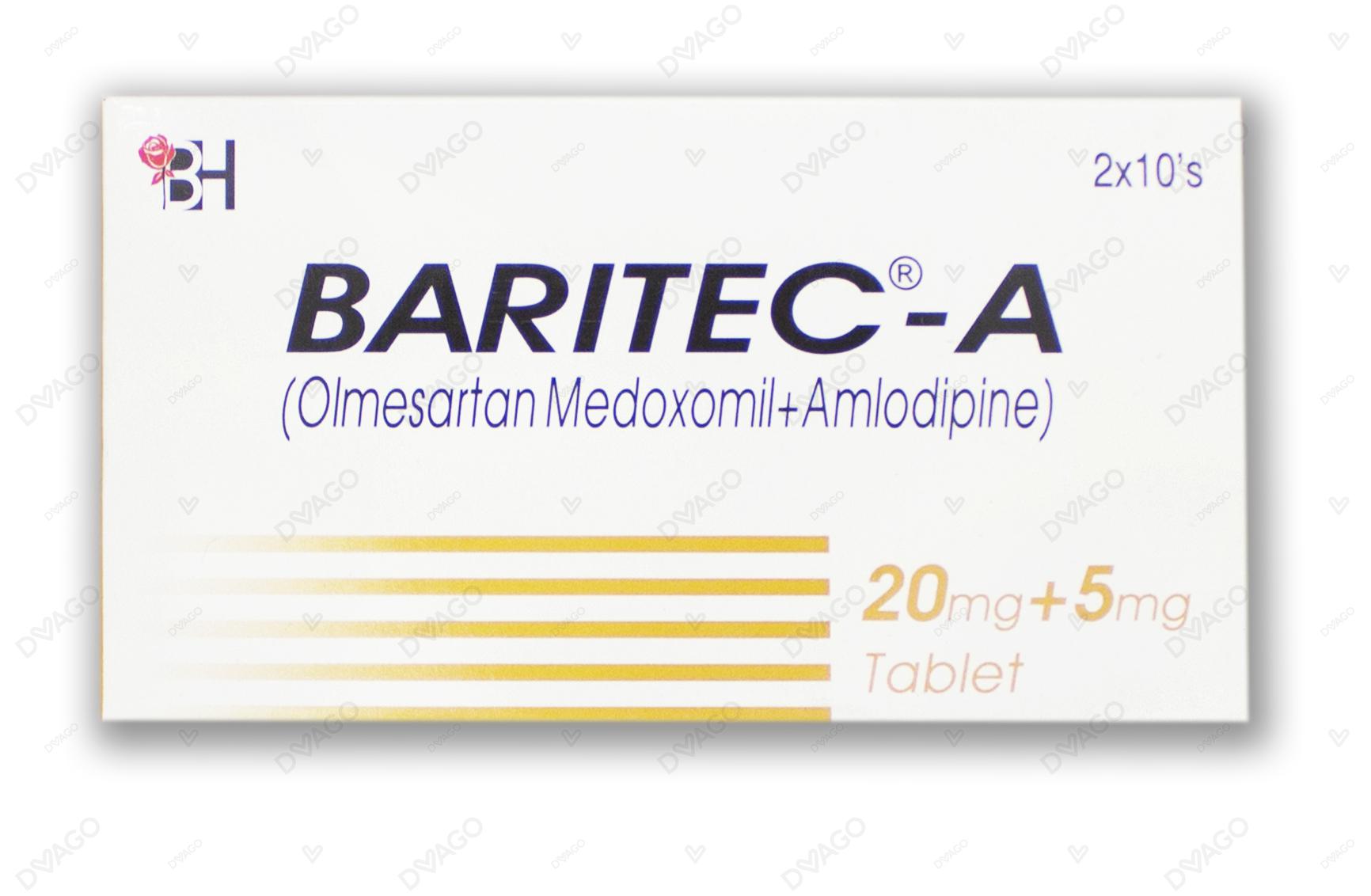 Baritec-A Tablets 20Mg+5Mg (1 Strip = 10 Tablets)