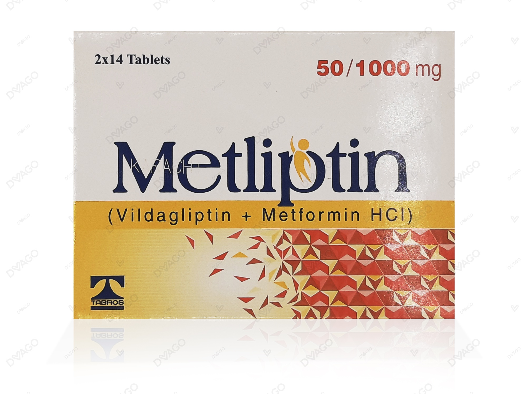 Metliptin Tablets 50mg/1000mg (1 Strip = 14 Tablets)