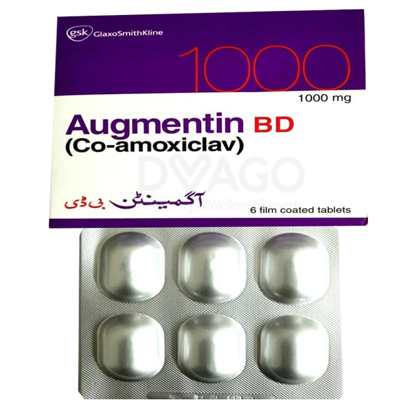 Augmentin BD Tablets 1000mg (1 Box = 1 Strip)(1 Strip = 6 Tablets)