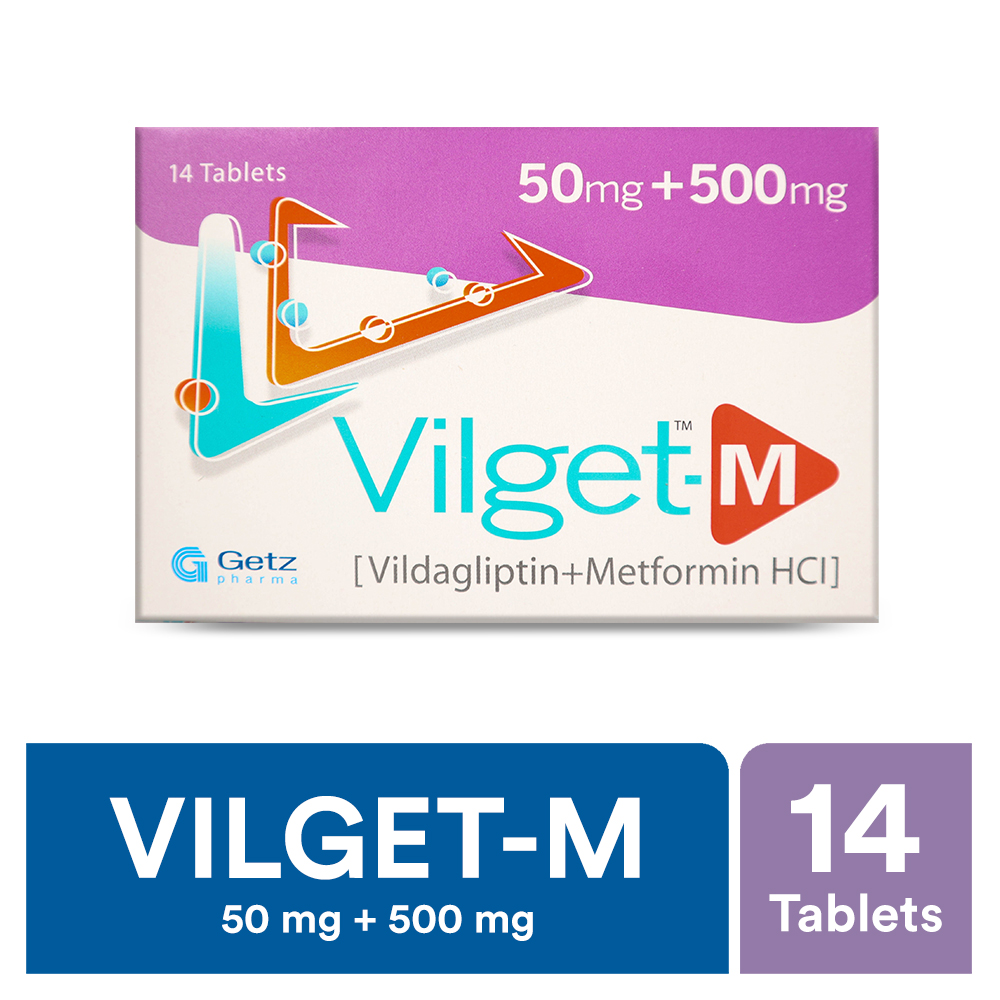 Vilget-M Tablets 50mg+500mg (1 Strip = 7 Tablets)