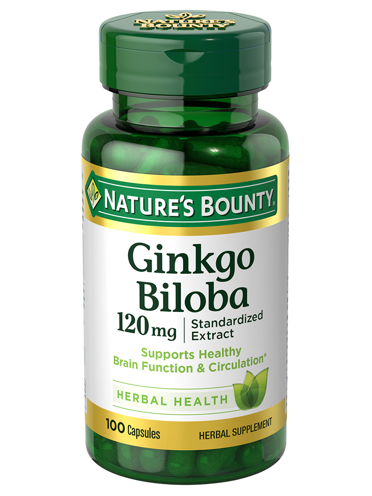 Natures Bounty Ginkgo Biloba Capsules 120mg (1 Bottle = 100 Capsules)