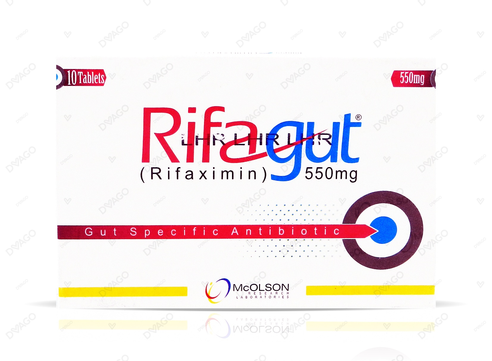 Rifagut Tablets 550mg (1 Box = 1 Strip)(1 Strip = 10 Tablets)