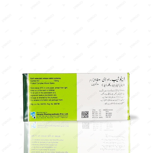 Itotab-OD Tablets 150mg (1 Box = 1 Strip)(1 Strip = 10 Tablets)
