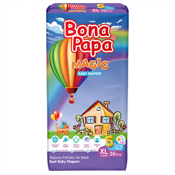 Bona Papa Magic Baby Diapers Extra Large Size 5 36Pcs