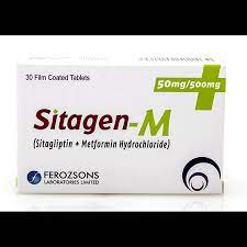 Sitagen-M Tablets 50Mg/1000Mg (1 Box = 1 Strip)(1 Strip = 10 Tablets)
