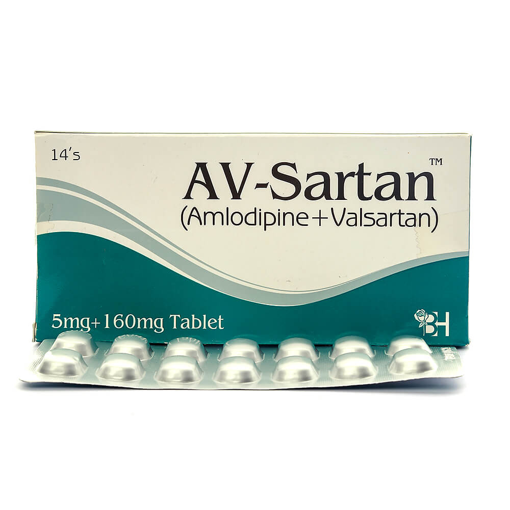 Av-Sartan Tablets 5mg/160mg (1 Box = 2 Strips) (1 Strip = 7 Tablets)