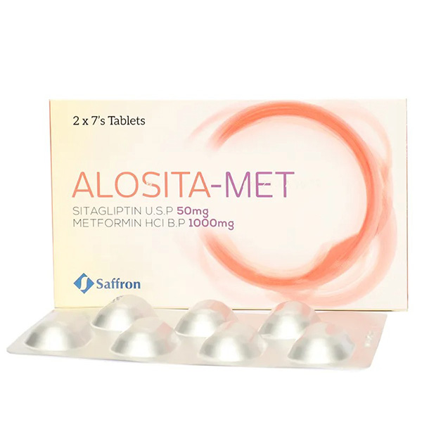 Alosita-Met Tablets 50/500mg (1 Strip = 7 Tablets)