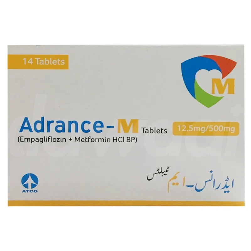 Adrance-M Tablets 12.5mg/500mg (1 Box = 2 Strips) (1 Strip = 7 Tablets)