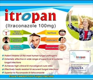 Itropan Capsules 100mg (1 Box = 1 Strip)(1 Strip = 4 Capsules)