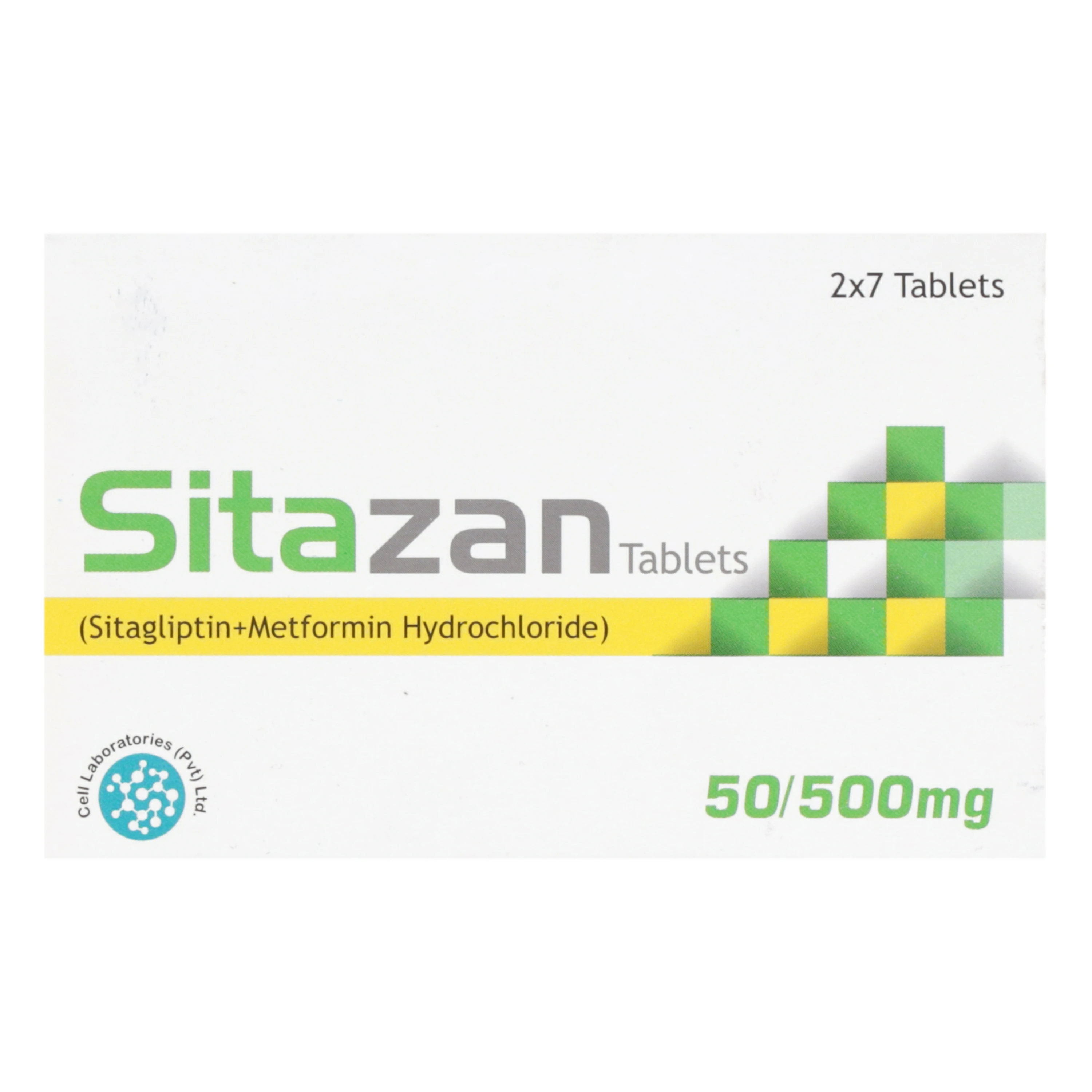 Sitazan Tablets 50mg/500mg (1 Box = 2 Strips) (1 Strip = 7 Tablets)
