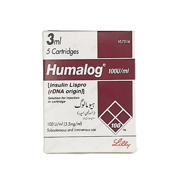Humalog Lispro 3ml Injection 100U/ml Cartridges  (1 Box = 1 Injection)