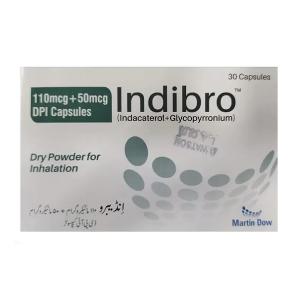 Indibro DPI Capsules 110mcg+50mcg (1 Box = 3 Strips) (1 Strip = 10 Capsules)
