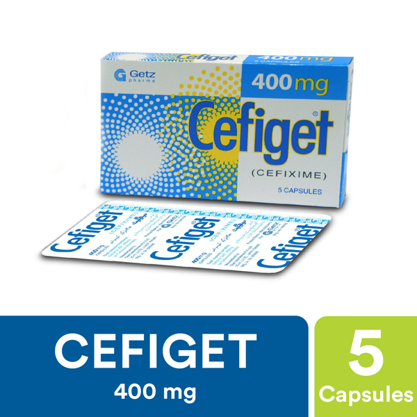 Cefiget Capsules 400Mg (1 Box = 1 Strip)(1 Strip = 5 Capsules)