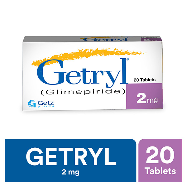 Getryl Tablets 2mg (1 Strip = 10 Tablets)
