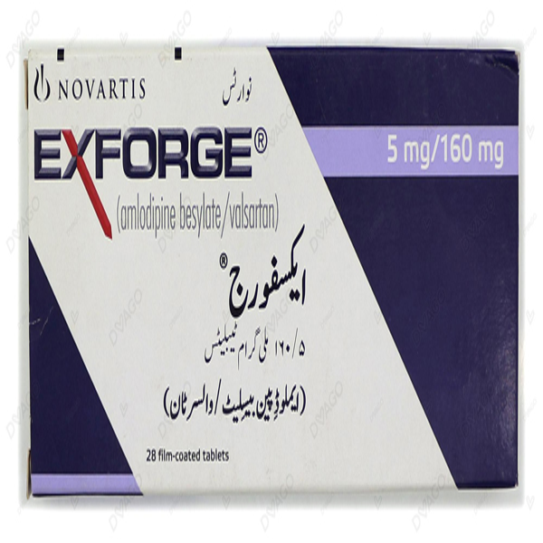Exforge Tablets 5mg/160mg (1 Box = 4 Strips) (1 Strip = 7 Tablets)