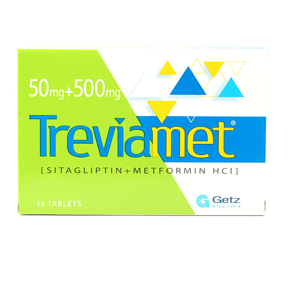 Treviamet Tablets 50mg/500mg (1 Strip = 7 Tablets)