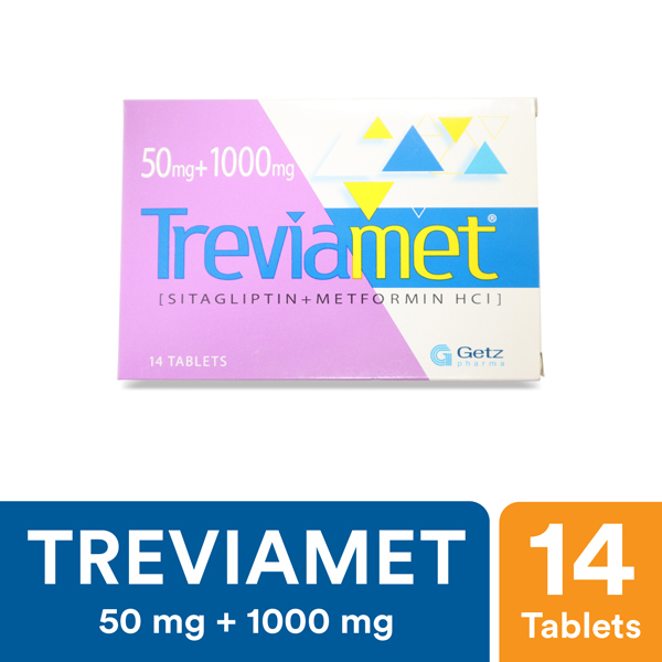 Treviamet Tablets 50/1000mg (1 Strip = 7 Tablets)