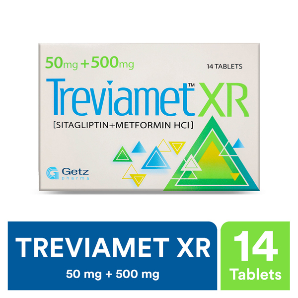 Treviamet-Xr Tablets 50Mg+500Mg (1 Strip = 7 Tablets)