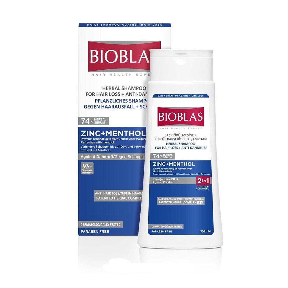 Bioblas Zinc + Menthol Shampoo 360Ml
