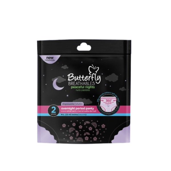 Butterfly Breathables Peaceful Nights Cottony Period Pants Size M-L 2Pcs