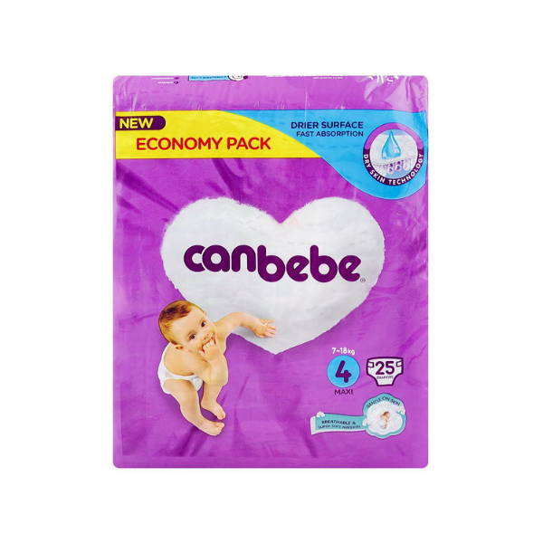 Canbebe Diapers Comfort Dry Economy Pack Maxi Size 4 25Pcs