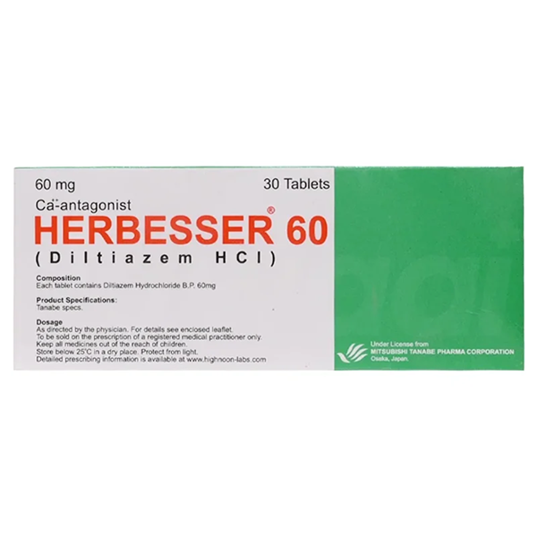 Herbesser Tablets 60Mg (1 Strip = 10 Tablets)